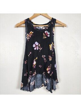 Shyanne black floral sleeveless top